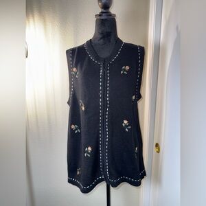 Blair Black Floral Embroidered sweater